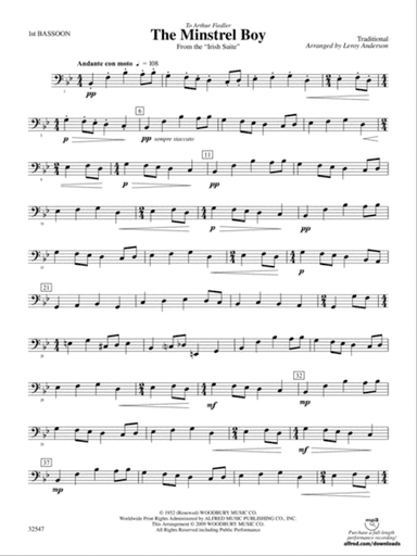 The Minstrel Boy (from the Irish Suite): Bassoon