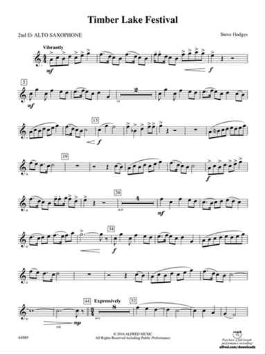 Timber Lake Festival: 2nd E-flat Alto Saxophone