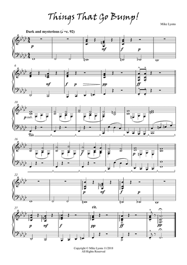 Advanced Intermediate Piano - Things That Go Bump!