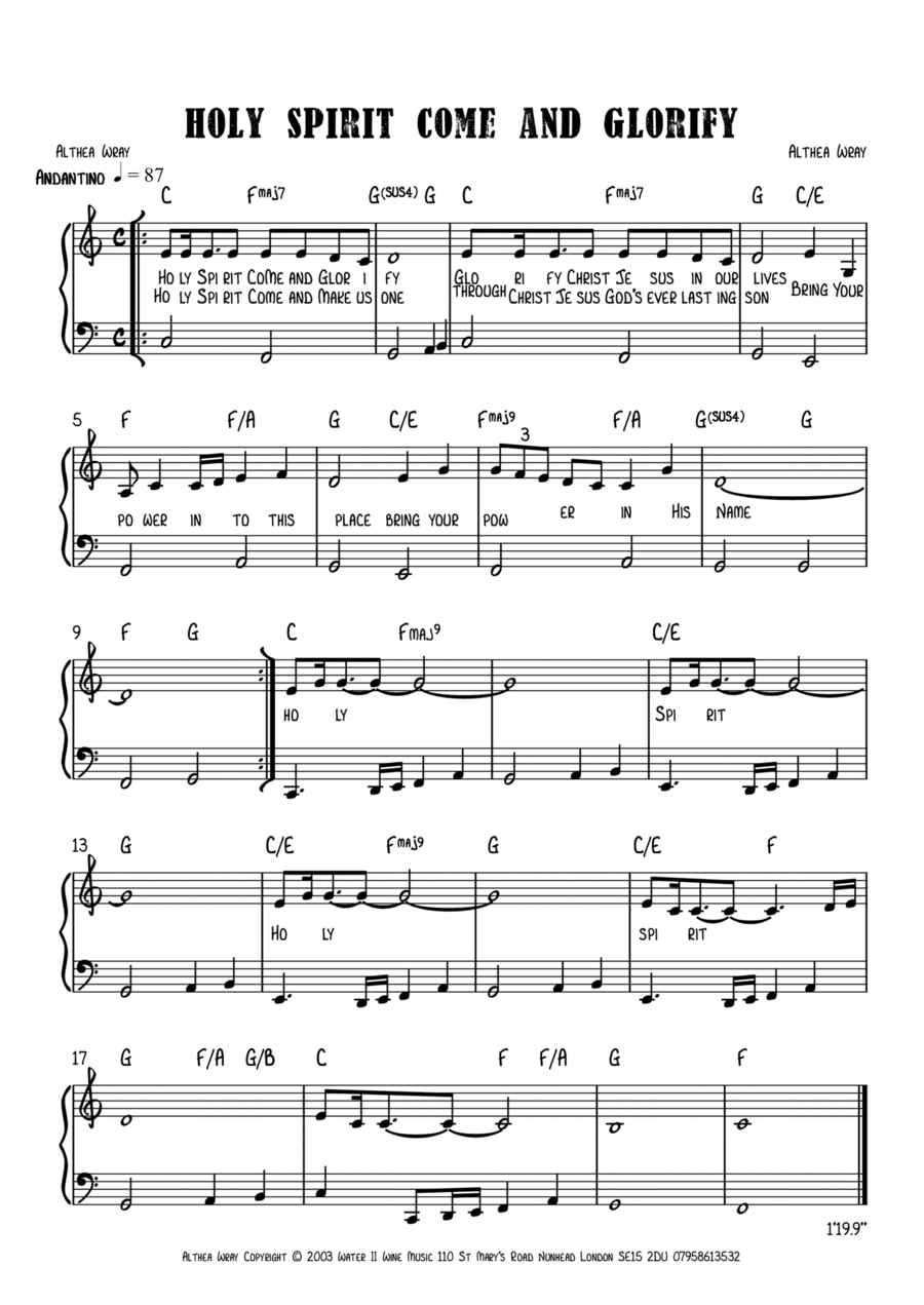 Holy Spirit come and glorify