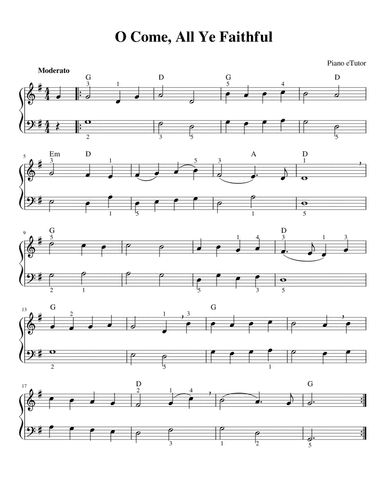 O Come, All Ye Faithful - piano