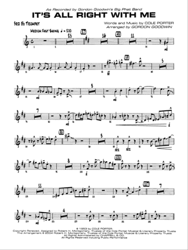 It's All Right with Me: 3rd B-flat Trumpet