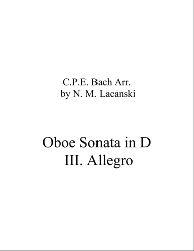 Oboe Sonata in D III. Allegro