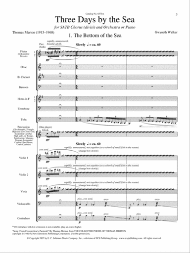 Three Days by the Sea: 1. The Bottom of the Sea (Downloadable Additional Full Score)