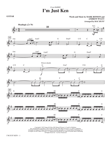 I'm Just Ken (from Barbie) (arr. Mac Huff) - Guitar