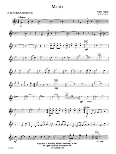 Matrix: B-flat Tenor Saxophone