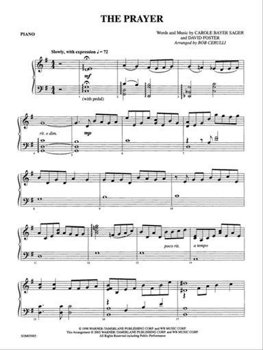 The Prayer: Piano Accompaniment
