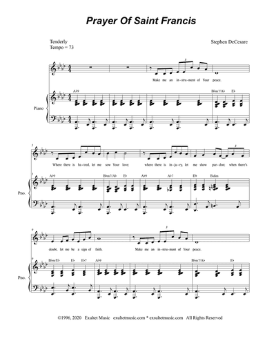 Prayer Of Saint Francis (for Unison Choir)