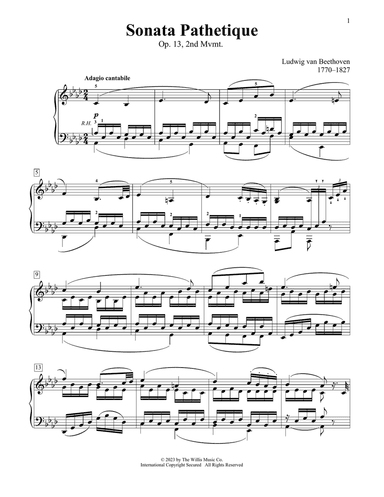 Pathetique Sonata, Op.13, 2nd mvmt