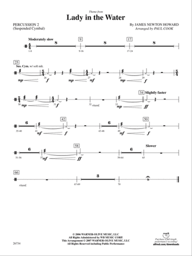 Lady in the Water: 2nd Percussion