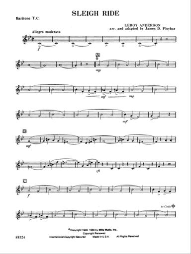 Sleigh Ride: Baritone T.C.