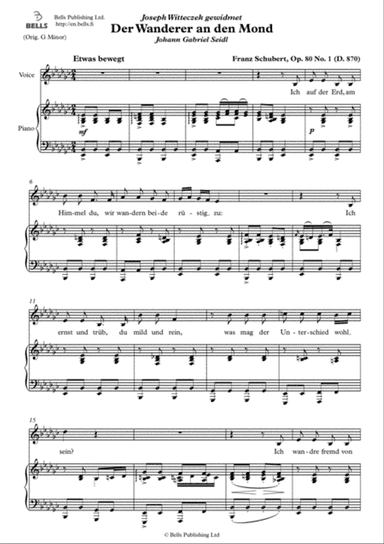 Der Wanderer an den Mond, Op. 80 No. 1 (D. 870) (E-flat minor)