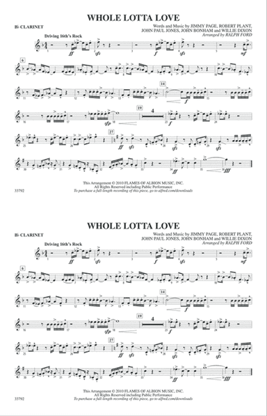 Whole Lotta Love: 1st B-flat Clarinet