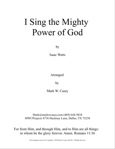 I Sing the Mighty Power of God