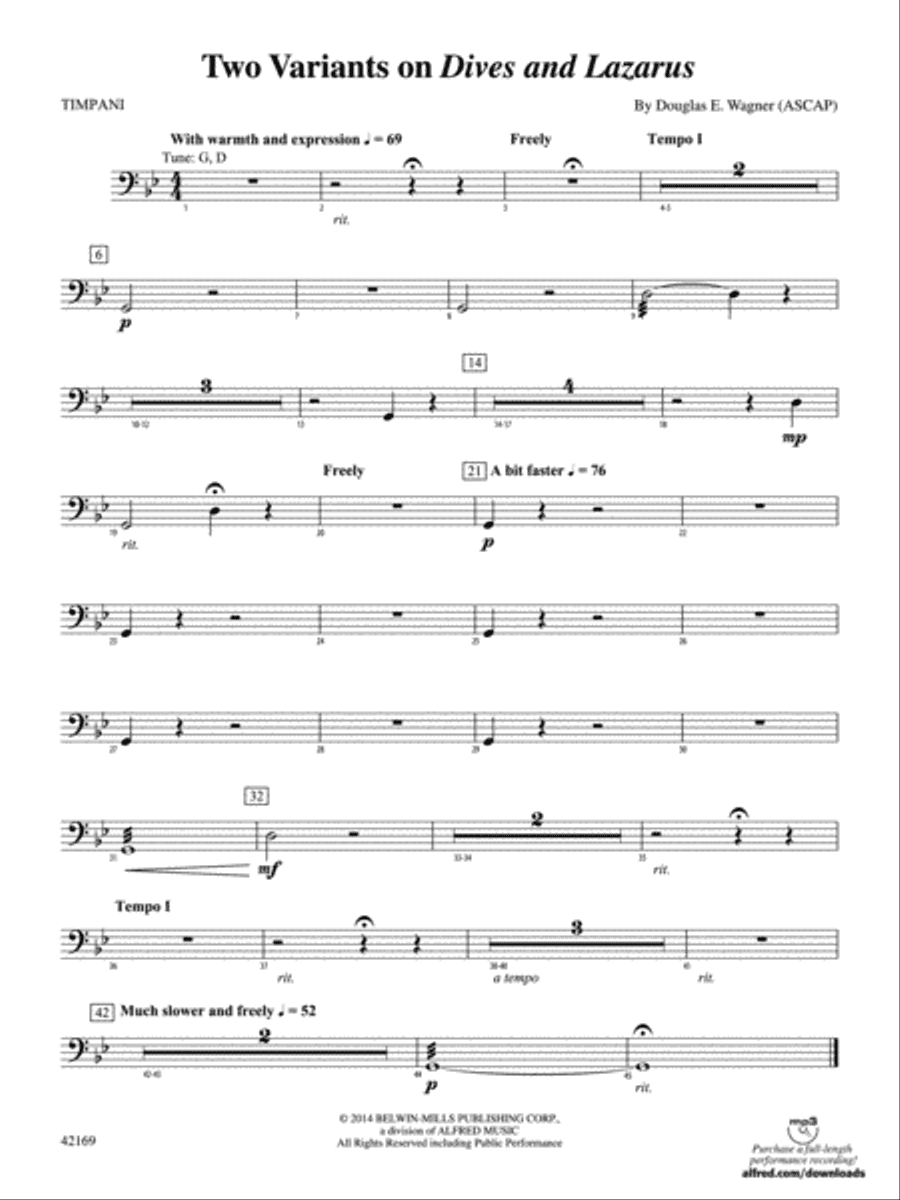 Two Variants on "Dives and Lazarus": Timpani