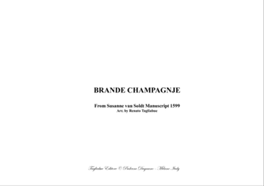 BRANDE CHAMPAGNJE - Anonimous 1599 - Arr. for Flute (or any instr. n C) and Harpschord