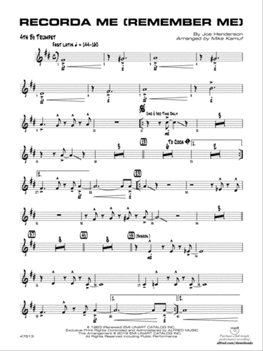 Recorda Me: 4th B-flat Trumpet