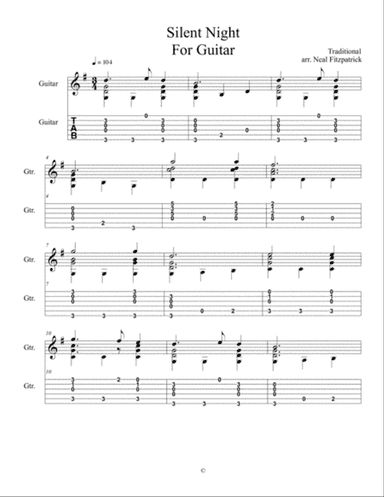 Silent Night For Guitar