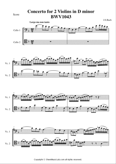 Concerto for 2 Violins in D minor BWV1043