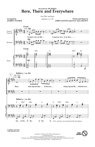 Here, There And Everywhere (arr. Audrey Snyder)