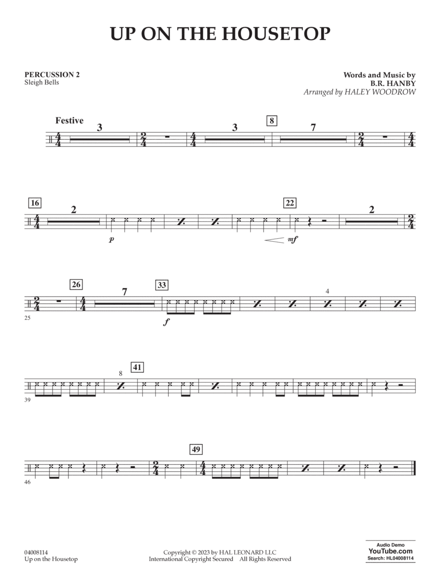 Up On The Housetop (arr. Haley Woodrow) - Percussion 2