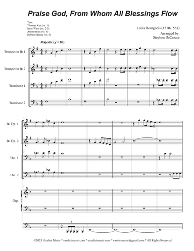 Praise God, From Whom All Blessings Flow (2-part choir - (SA) (Full Score - Alt.) - Score Only
