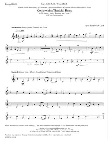 Come with a Thankful Heart (Downloadable Instrumental Parts)
