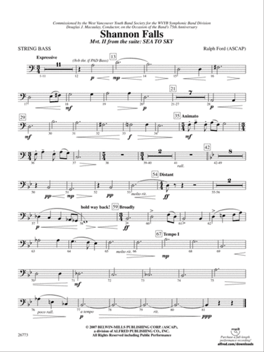 Shannon Falls (Movement 2 from Sea to Sky): String Bass