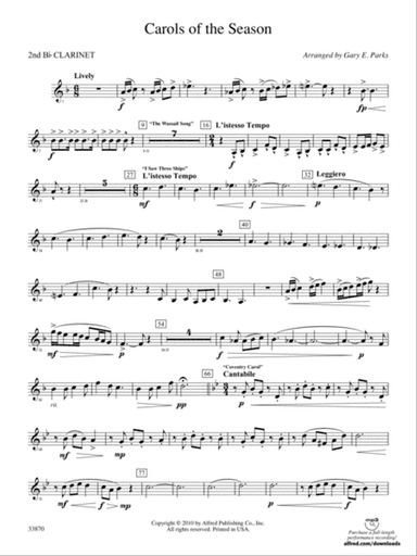 Carols of the Season: 2nd B-flat Clarinet
