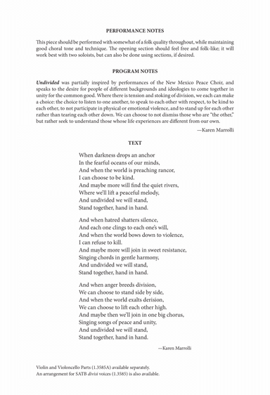 Undivided (Downloadable Choral Score)