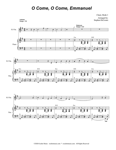 O Come, O Come, Emmanuel (Flute or Violin solo and Piano)