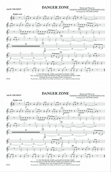 Danger Zone: 2nd B-flat Trumpet