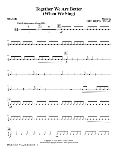 Together We Are Better (When We Sing) - Shaker