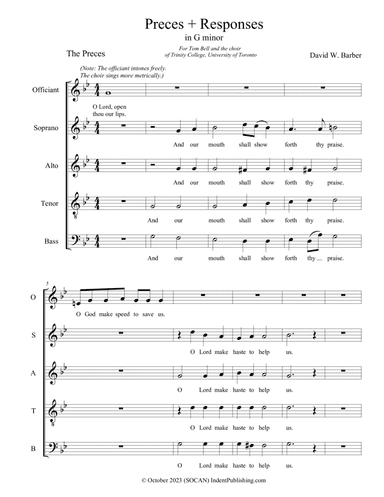 Preces + Responses in G minor