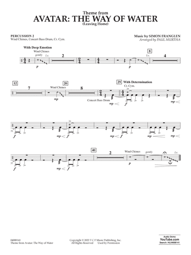 Theme from Avatar: The Way of Water (arr. Paul Murtha) - Percussion 2