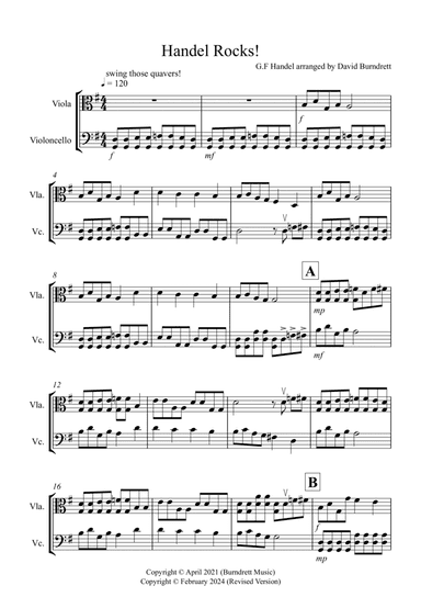 Handel Rocks! for Viola and Cello Duet
