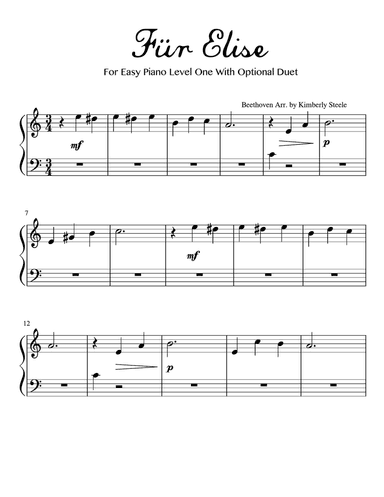 Best Recital: Für Elise With Optional Duet for Level 2 Piano