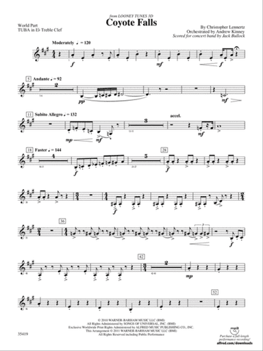Coyote Falls (from Looney Tunes 3D): (wp) E-flat Tuba T.C.