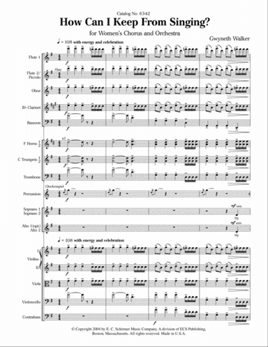 How Can I Keep from Singing? (Downloadable SSAA Chamber Version Full Score)
