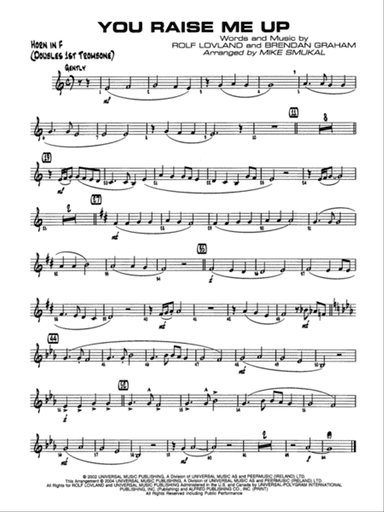 You Raise Me Up: 1st F Horn
