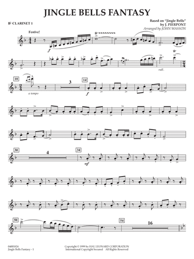 Jingle Bells Fantasy - Bb Clarinet 1