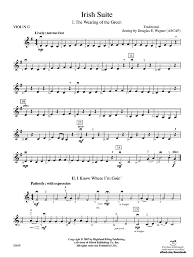 Irish Suite: 2nd Violin
