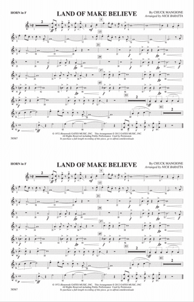 Land of Make Believe: 1st F Horn