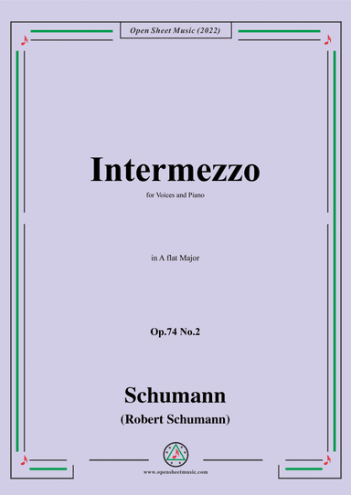 Schumann-Intermezzo,Op.74 No.2,in A flat Major