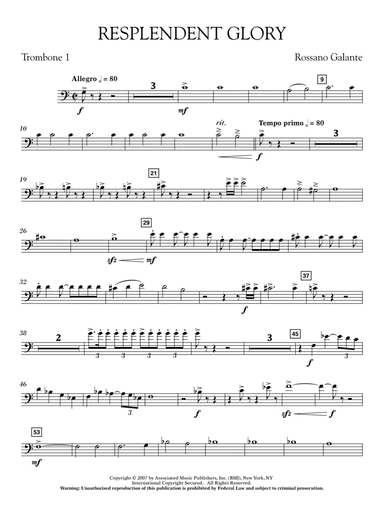 Resplendent Glory - Trombone 1