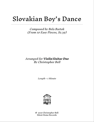 Bela Bartok - Slovakian Boy's Dance(From 10 Easy Pieces) - Violin/Guitar Duo