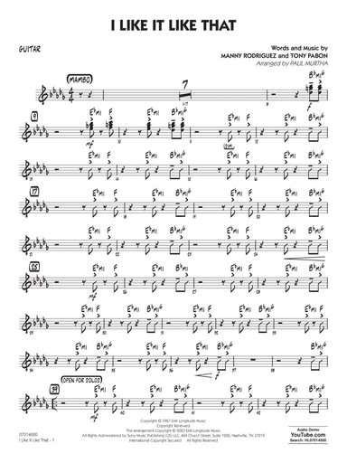 I Like It Like That (arr. Paul Murtha) - Guitar