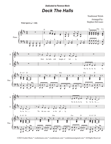 Deck The Halls (2-part choir - (SA)