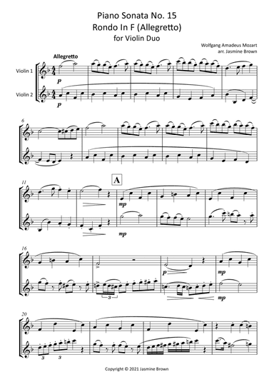 Rondo In F - Violin Duet