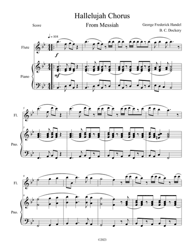 Hallelujah Chorus from Messiah (Flute Solo with Piano Accompaniment)